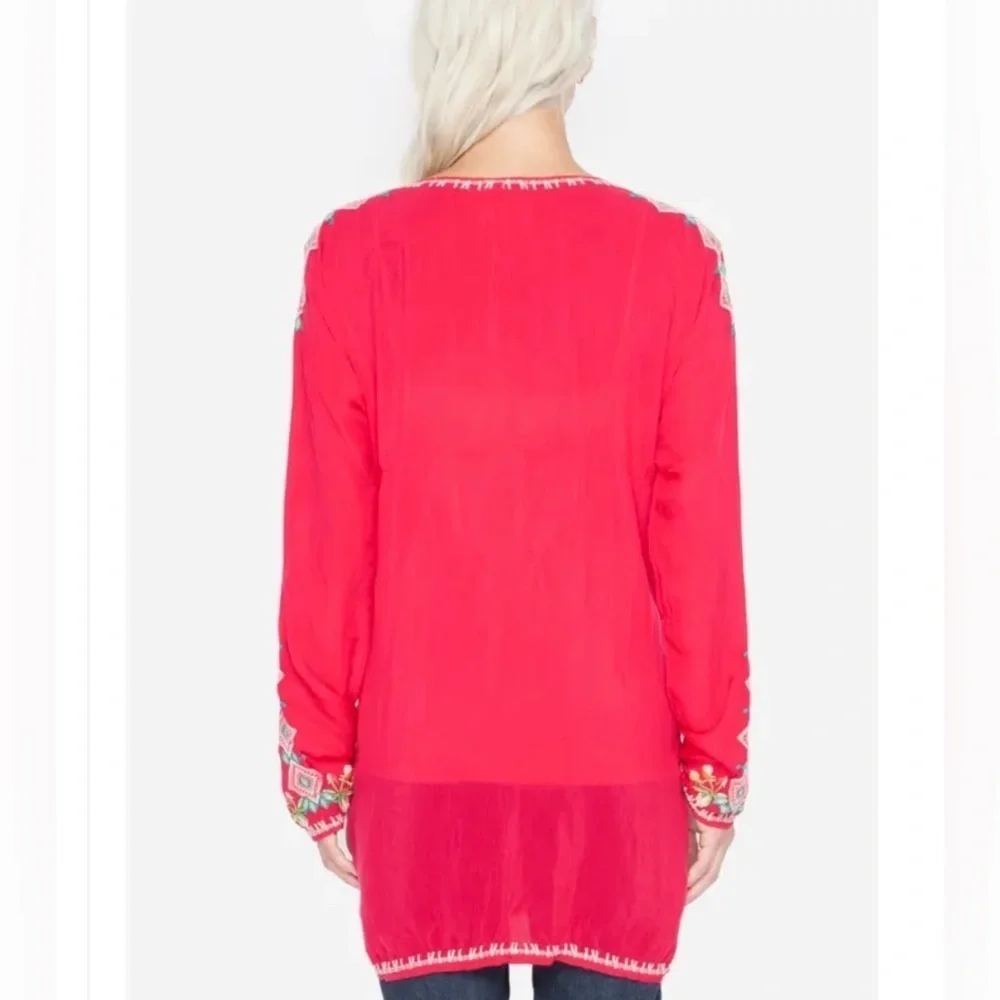 Johnny Was Vanessa Red Embroidered Top - Picture 2 of 15